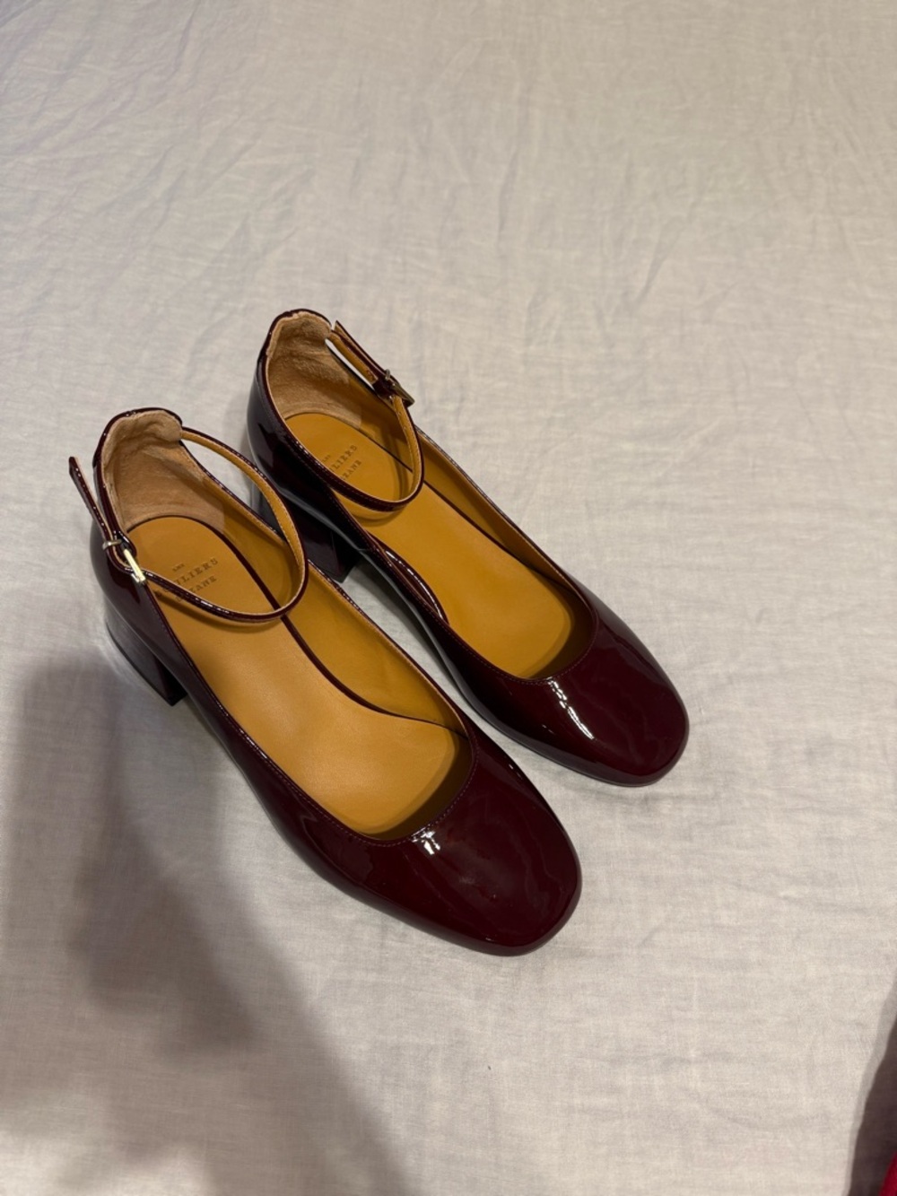 NWT Sezane Melanie Mary Janes US10 Block Heel Pumps in Burgundy - Picture 6 of 6